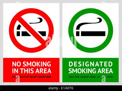 Non fumeurs et fumeurs labels - Set 1, vector illustration Illustration de Vecteur