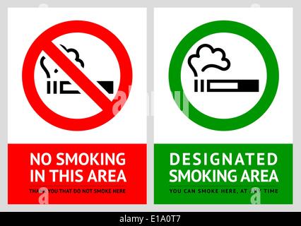 Non fumeurs et fumeurs labels - Set 10, vector illustration Illustration de Vecteur