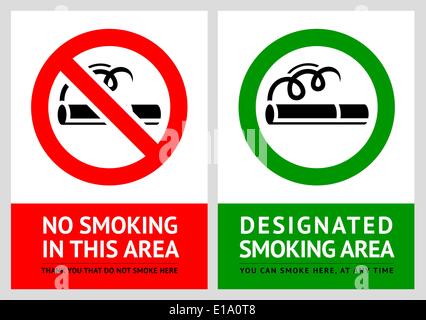 Non fumeurs et fumeurs labels - Set 11, vector illustration Illustration de Vecteur