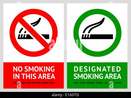 Non fumeurs et fumeurs labels - Set 4, vector illustration Illustration de Vecteur