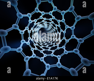 Structure de nanotubes de carbone - nano technologie illustration Banque D'Images