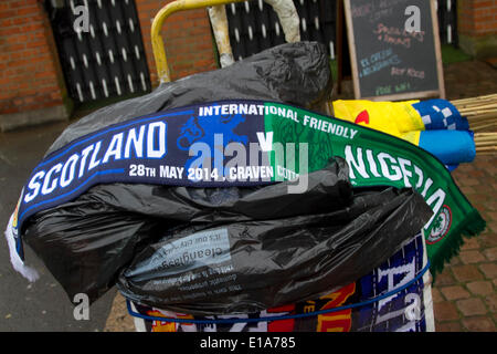 London UK. 28 mai 2014. Le dispositif international de football entre l'Ecosse et le Nigéria à Craven Cottage est l'objet d'une enquête après l'(SFA) Scottish Football Association a été contacté par l'Agence nationale de lutte contre la criminalité pour des matchs truqués. Credit : amer ghazzal/Alamy Live News Banque D'Images