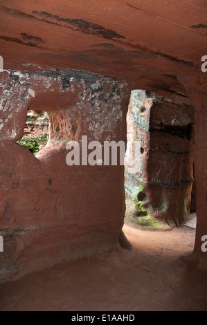 À l'intérieur de la Sainte Austin Rock Houses (maisons troglodytes) à Kinver dans les Midlands anglais Banque D'Images