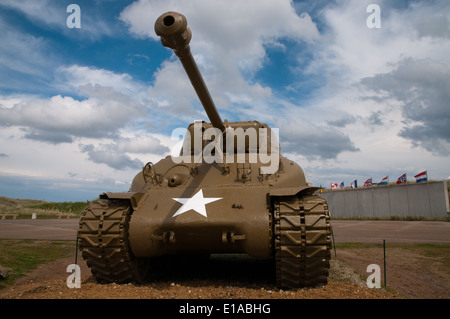 Char Sherman en dehors de Utah Beach, Musée de Normandie Banque D'Images