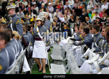 West Point, USA. 28 mai, 2014. Cadets assister à la remise des diplômes à l'Académie militaire de West Point, New York, États-Unis, le 28 mai 2014. Credit : Wang Lei/Xinhua/Alamy Live News Banque D'Images