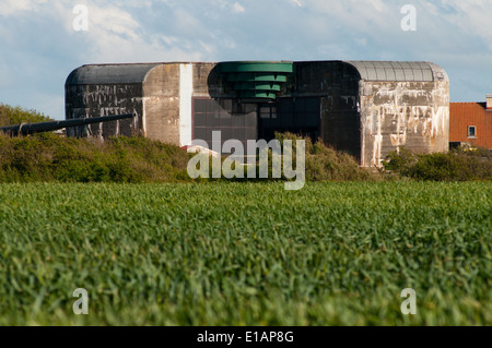 Batterie Todt, puissante batterie de tir de la côte allemande de la Deuxième Guerre mondiale, Pas de Calais, France Banque D'Images