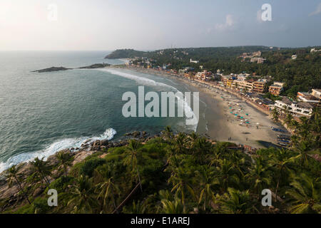 Vue aérienne de Kovalam Beach, Kovalam, Kerala, Inde Banque D'Images