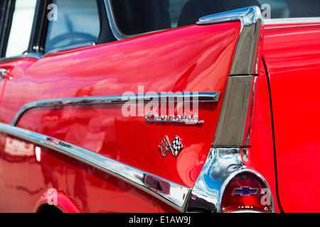 1957 Chevrolet Bel Air focus sélectif. Chevy. Classic American car Banque D'Images