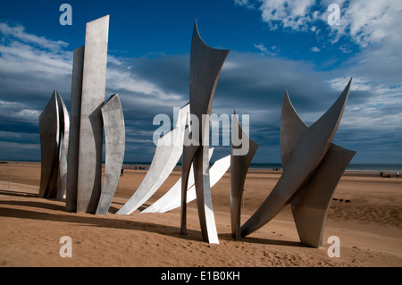 Omaha Beach Memorial 'Les Braves commémorant des débarquements du Jour Banque D'Images