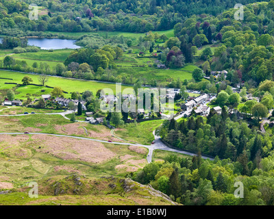 Lake Road village dans la vallée de Langdale, le Parc National du Lake District, Cumbria, Royaume-Uni Banque D'Images