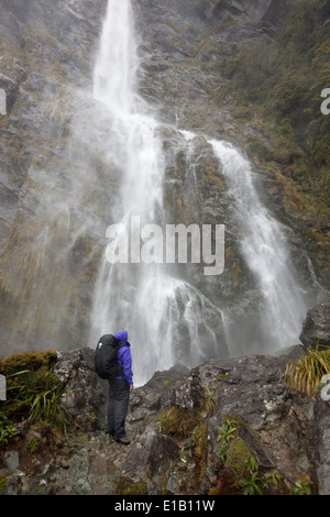 Earland Falls, Routeburn Track, Fiordland National Park, Île du Sud, Nouvelle-Zélande, Pacifique Sud Banque D'Images