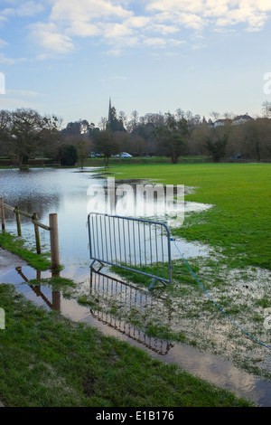 Terrain inondé en Ross on Wye Banque D'Images