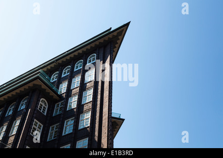 Le Chili Haus à Hambourg, Allemagne. Banque D'Images