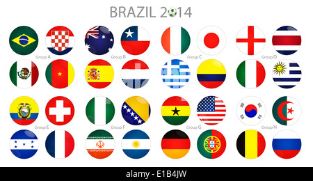 Des groupes de la coupe du monde au Brésil Banque D'Images