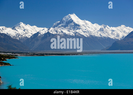 Le Mont Cook et le Lac Pukaki Banque D'Images