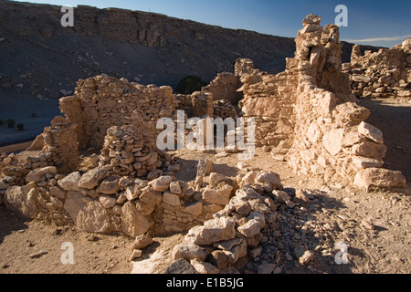 Des immeubles en ruines, Pukara de Lasana (12ème siècle), près de Chiu Chiu (zone Calama, Chili) Banque D'Images