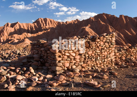 Les murs en ruine, Ruines Catarpe, près de San Pedro de Atacama, Chili [Catarpe était un avant-poste de l'Inca]. Banque D'Images