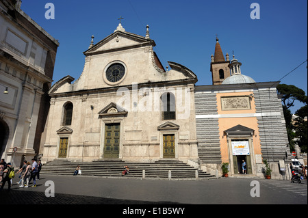 Italie, Rome, Piazza del Popolo, église Santa Maria del Popolo Banque D'Images