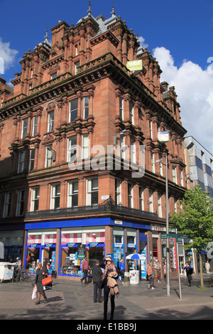 Royaume-uni, Ecosse, Glasgow, Sauchiehall Street, boutiques, les gens, Banque D'Images