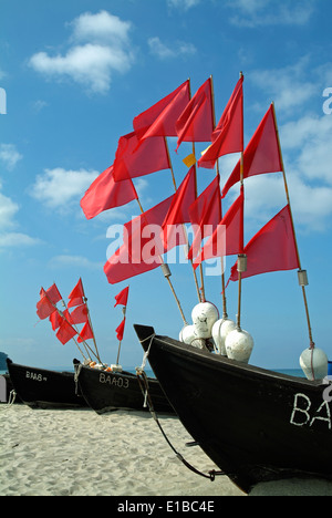 Bateaux de pêche sur la mer Baltique Banque D'Images