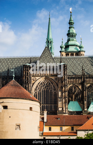 Daliborka tower et cathédrale Saint-Guy de Prague, le château de Prague, République tchèque, europe, Banque D'Images