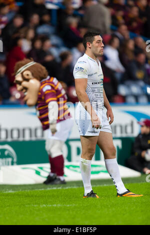 Huddersfield, UK. 29 mai, 2014. Joe Wardle et la mascotte lors de la Super League match entre Huddersfield Giants et Wigan Warriors au John Smiths Stadium. Credit : Action Plus Sport/Alamy Live News Banque D'Images