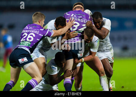 Huddersfield, UK. 29 mai, 2014. Joe Burgess en action lors de la Super League match entre Huddersfield Giants et Wigan Warriors au John Smiths Stadium. Credit : Action Plus Sport/Alamy Live News Banque D'Images