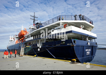 Navire d'expédition antarctique ortelius MV en Argentine ushuaia dock Banque D'Images