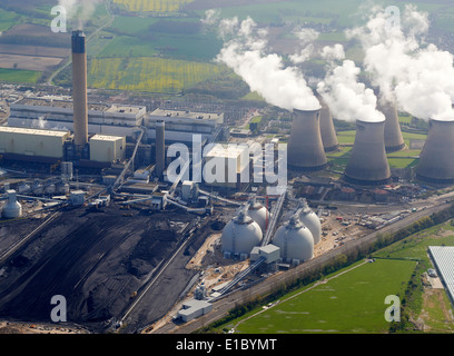 Stockage des biocarburants chez Drax Power Station, East Yorkshire, dans le Nord de l'Angleterre UK Banque D'Images