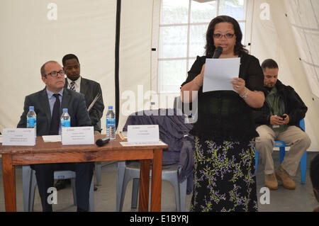 Juba, Soudan du Sud, l'Afrique. 29 mai, 2014. L'ambassadeur américain au Soudan du Sud SUSAN DENISE PAGE générale pendant l'événement. United States Agency for International Development (USAID) et l'Organisation des Nations Unies pour l'enfance (UNICEF) à Juba a annoncé un partenariat entre l'USAID et l'UNICEF au Soudan du Sud pour fournir une éducation d'urgence aux filles, les garçons et les jeunes contraints de fuir leurs maisons à cause des combats au Soudan du Sud. Credit : ZUMA Press, Inc./Alamy Live News Banque D'Images