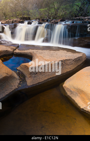 En amont de la Force pour le Wath Wain Keld sur la rivière Swale dans Swaledale dans le Yorkshire Dales Banque D'Images