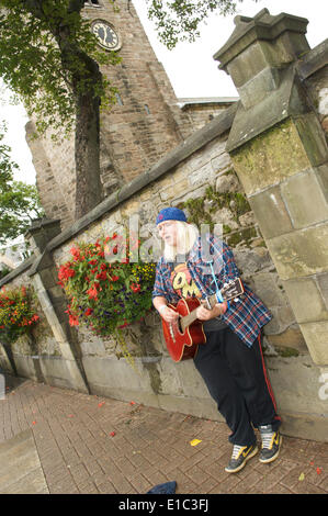 Dans le centre-ville de marché Busker Banque D'Images