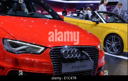 Leipzig, Allemagne. 30 mai, 2014. L'Audi A3 e-tron à l'International Auto Mobil 2014 (AMI) à Leipzig, Allemagne, 30 mai 2014. L'AMI car show se déroule du 31 mai au 08 juin 2014. Photo : Hendrik Schmidt/dpa/Alamy Live News Banque D'Images