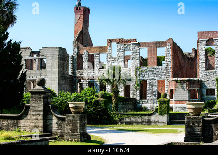 Les ruines de l'hôtel particulier de dormeurs. Construit en 1884 pour la famille comme une maison privée Banque D'Images