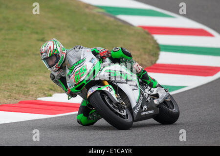 Scarperia, Italie. 30 mai, 2014. NICKY HAYDEN DE USA et Dur M7 Aspar rides au cours de séance d'essais libres du Moto GP d'Italie à Mugello Circuit. Credit : James Gasperotti/ZUMA/ZUMAPRESS.com/Alamy fil Live News Banque D'Images