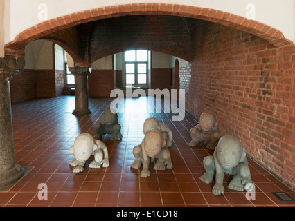 L'Europe, la Pologne, la Poméranie, cité médiévale château de Malbork, la forteresse de Marienburg de Marie, site de l'Unesco Banque D'Images