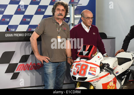 Mugello, en Italie. 30 mai, 2014. Course MotoGP.Paolo Simoncelli célébrer la journée à l'Simoncelli circuit du Mugello. Credit : Action Plus Sport/Alamy Live News Banque D'Images