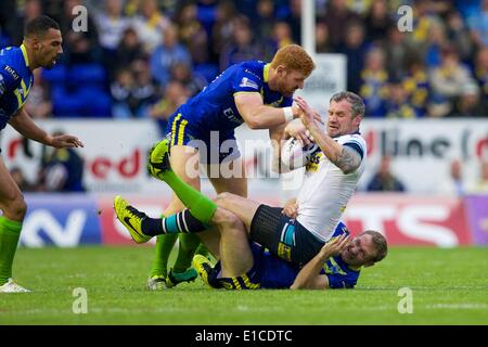 Warrington, Royaume-Uni. 30 mai, 2014. Leeds Rhinos prop Jamie Peacock en action lors de la Super League match de rugby entre Warrington Wolves et Leeds Rhinos du stade Halliwell Jones. Credit : Action Plus Sport/Alamy Live News Banque D'Images