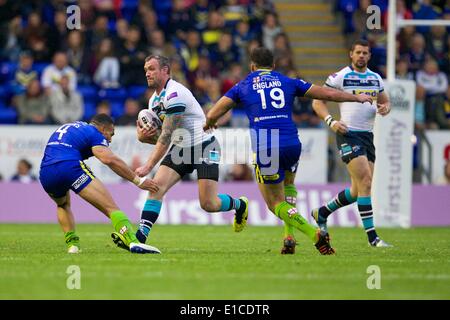 Warrington, Royaume-Uni. 30 mai, 2014. Leeds Rhinos prop Jamie Peacock en action lors de la Super League match de rugby entre Warrington Wolves et Leeds Rhinos du stade Halliwell Jones. Credit : Action Plus Sport/Alamy Live News Banque D'Images