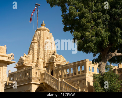 L'Inde, Rajasthan, Jaisalmer, désert du Thar safari tour, Amar Sagar Jain temple Banque D'Images