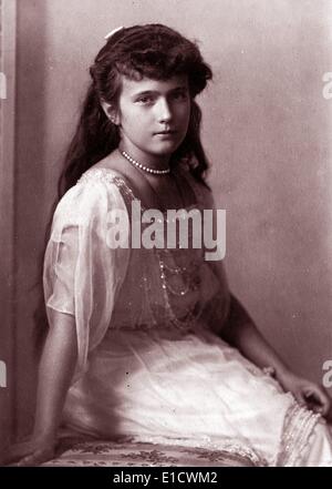 La grande-duchesse Anastasia Nikolaïevna de Russie (18 juin 1901 - 17 juillet 1918) plus jeune fille du tsar Nicolas II, le dernier souverain de la Russie impériale, et son épouse, Tsarine Alexandra Fiodorovna. Banque D'Images