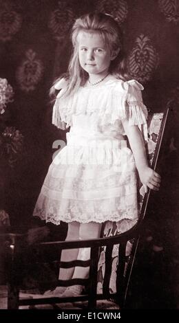 La grande-duchesse Anastasia Nikolaïevna de Russie (juin 18 [O.S. Le 5 juin 1901] - Le 17 juillet 1918) plus jeune fille du tsar Nicolas II, le dernier souverain de la Russie impériale, et son épouse, Tsarine Alexandra Fiodorovna. Banque D'Images