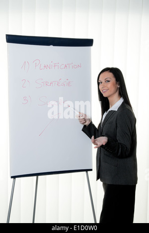 Tableau de conférence Coach en français. La formation et l'éducation Banque D'Images