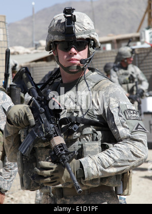 La 1ère Armée américaine, le Lieutenant Daniel Meegan effectue une patrouille de combat à partir de la base d'Baylough dans la province de Zabul Afghanis Banque D'Images