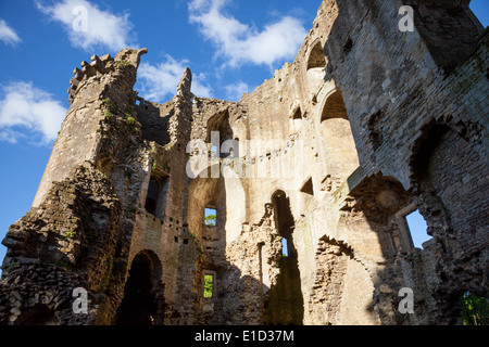 Nunney Castle et Moat, Nunney, près de Frome, Somerset Banque D'Images