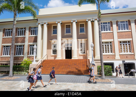 Brisbane Australie,QUT,Queensland University of Garden point campus,étudiants en classe sur le terrain,AU140313037 Banque D'Images