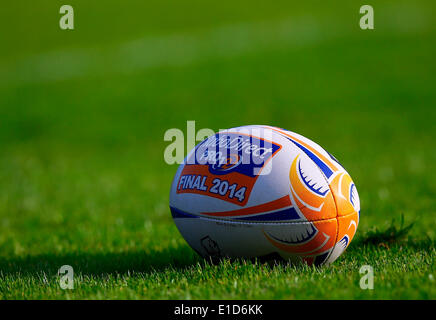 Dublin, Irlande. 31 mai, 2014. Un match ball pendant l'RaboDirect Pro12 match final entre Leinster et Glasgow au RDS Arena. Credit : Action Plus Sport/Alamy Live News Banque D'Images