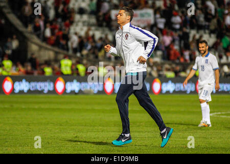 Lisbonne, Porrtugal. 31 mai, 2014. L'avant du Portugal Cristiano Ronaldo (7) pendant un match amical préparatoire pour la Coupe du Monde au stade National à Lisbonne, Portugal, le samedi, 31 mai, 2014. Credit : Leonardo Mota/Alamy Live News Banque D'Images