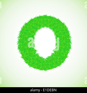 Illustration en couleurs avec l'herbe lettre sur un fond vert pour votre conception Banque D'Images