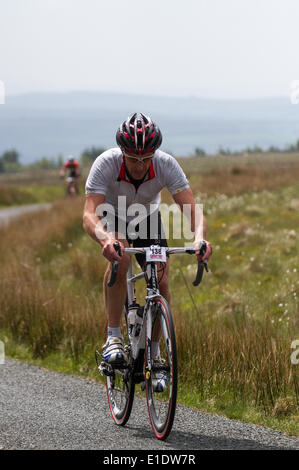 Creux de Bowland, Lancaster, UK 1er juin 2014. Le Terrier Sportive. Trois itinéraires en tenant dans la tour du Jubilé et de l'auge de Bowland avec un split à Dunsop Bridge et ensuite jusqu'au sanglier est tombé à l'ébrèchement à rejoindre les montées de Jeffery Hill et Waddington est tombé et à la station d'alimentation à Slaidburn. La longue route est allé plus de Bowland noeuds avec une grande boucle, retour à Slaidburn avec vue superbe, calme et paysages de voie. Credit : Conrad Elias/Alamy Live News Banque D'Images